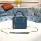 MINI LADY Dior BAG Cannage Lambskin Enamel Blue-Deep High