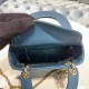 MINI LADY Dior BAG Cannage Lambskin Enamel Blue-Deep High