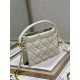 LADY DIOR TOP HANDLE DRAWSTRING MINI BAG White High