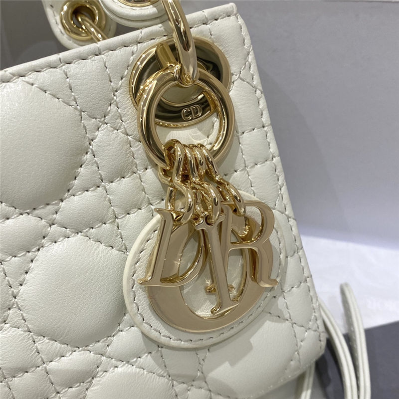 MICRO LADY Dior BAG Cannage Lambskin White High