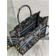 LARGE Dior BOOK TOTE Dior Petites Fleurs Embroidery Black High