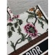 LARGE Dior BOOK TOTE Dior Petites Fleurs Embroidery White High