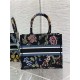 SMALL Dior BOOK TOTE Dior Petites Fleurs Embroidery Black High