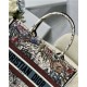 MEDIUM Dior BOOK TOTE Latte Multicolor Dior Constellation Embroidery High