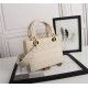 MEDIUM LADY D-LITE BAG Cannage Embroidery Beige High