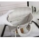 MEDIUM LADY D-LITE BAG Cannage Embroidery White High