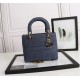 MEDIUM LADY D-LITE BAG Cannage Embroidery Dark Denim Blue High