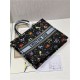 LARGE Dior BOOK TOTE Dior Pixel Zodiac Embroidery Black High