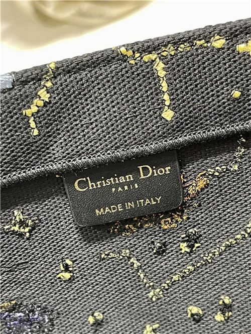 LARGE Dior BOOK TOTE Dior Pixel Zodiac Embroidery Black High