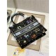 SMALL Dior BOOK TOTE Dior Pixel Zodiac Embroidery Black High