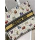 LARGE Dior BOOK TOTE Dior Pixel Zodiac Embroidery White High