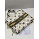 LARGE Dior BOOK TOTE Dior Pixel Zodiac Embroidery White High