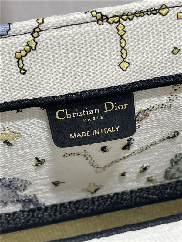 LARGE Dior BOOK TOTE Dior Pixel Zodiac Embroidery White High