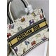 MEDIUM Dior BOOK TOTE Dior Pixel Zodiac Embroidery White High