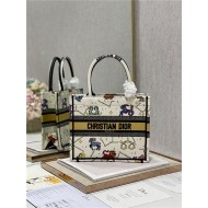 SMALL Dior BOOK TOTE Dior Pixel Zodiac Embroidery White High