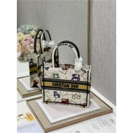 SMALL Dior BOOK TOTE Dior Pixel Zodiac Embroidery White High