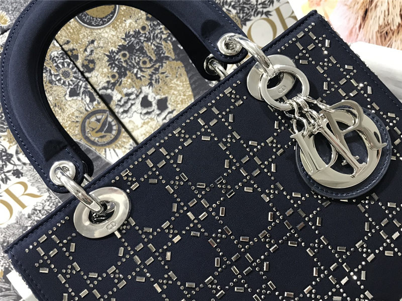 MEDIUM LADY Dior BAG Strass Cannage Satin High