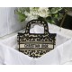 MINI Dior BOOK TOTE Beige Multicolor Mizza Embroidery High