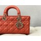 LADY D-JOY BAG MEDIUM Cannage Lambskin Orange High