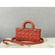 LADY D-JOY BAG MEDIUM Cannage Lambskin Orange High