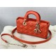 LADY D-JOY BAG MEDIUM Cannage Lambskin Orange High