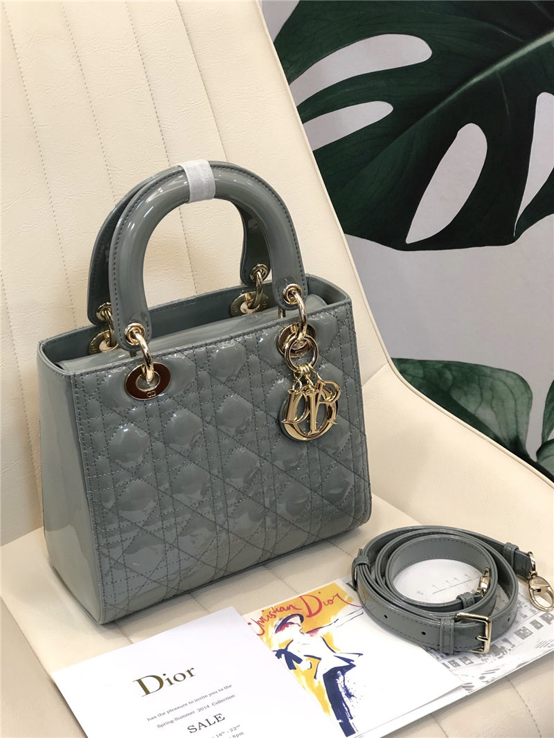 MEDIUM LADY Dior BAG Patent Cannage Calfskin High