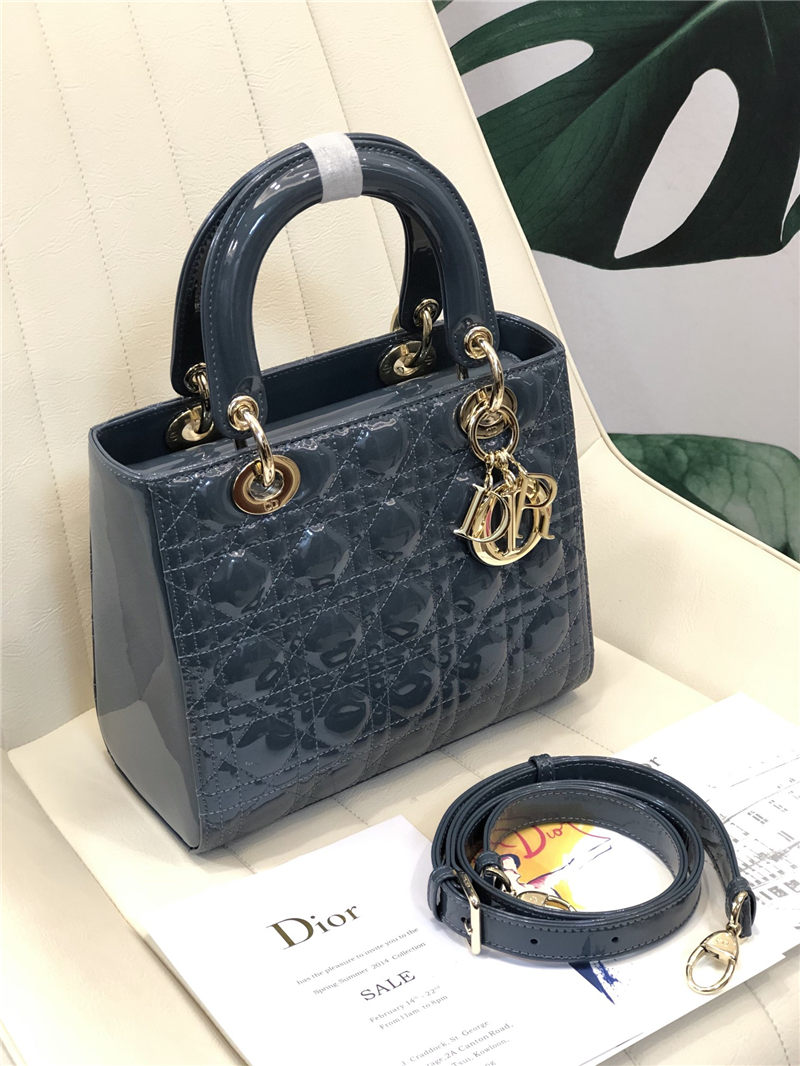 MEDIUM LADY Dior BAG Patent Cannage Calfskin High