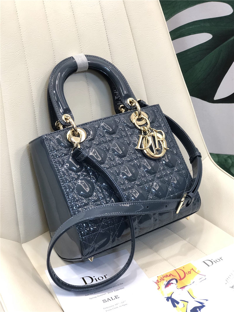 MEDIUM LADY Dior BAG Patent Cannage Calfskin High