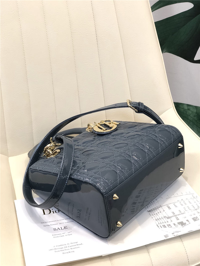 MEDIUM LADY Dior BAG Patent Cannage Calfskin High