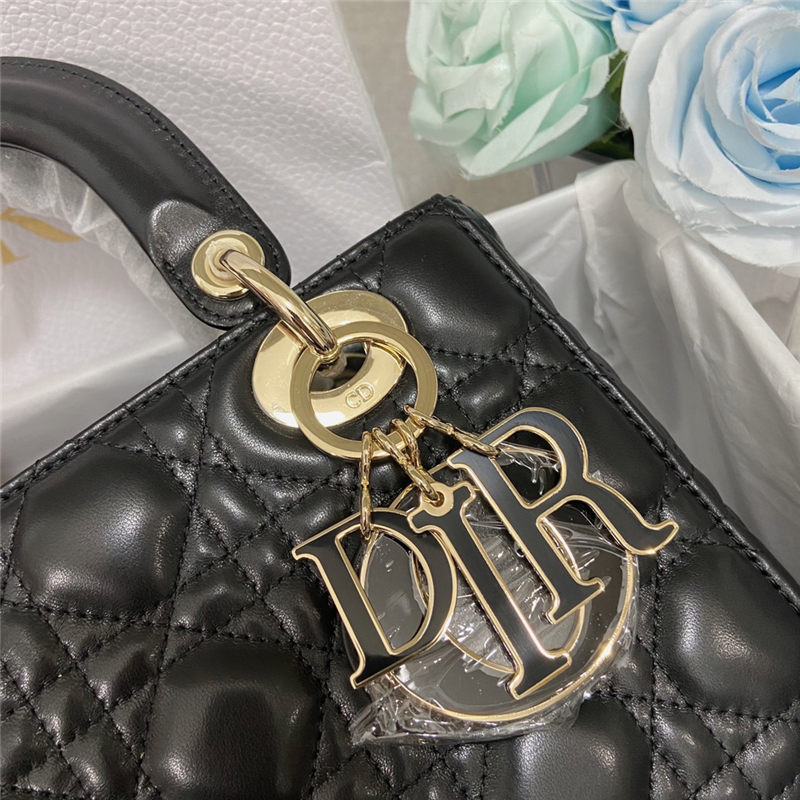 SMALL LADY Dior MY ABCDior BAG Cannage Lambskin Enamel High