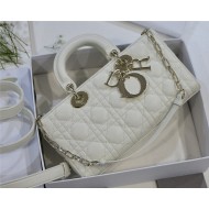 LADY D-JOY BAG MEDIUM Cannage Lambskin Cream High