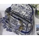 MEDIUM LADY D-LITE BAG Toile de Jouy Embroidery Blue High