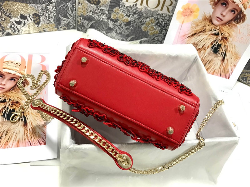 MINI LADY Dior BAG Embroidery Calfskin High