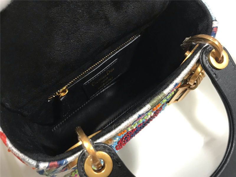 MINI LADY Dior BAG Embroidery Calfskin High