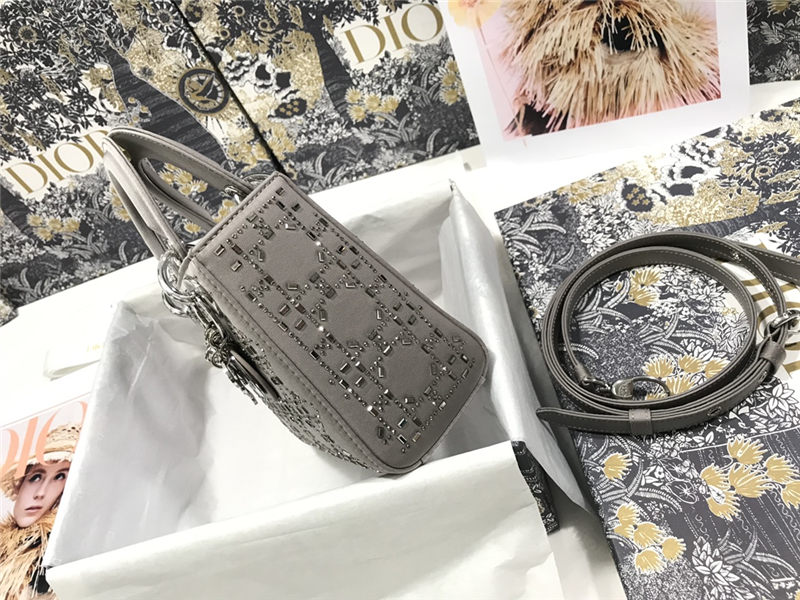 MINI LADY Dior BAG Strass Cannage Satin High