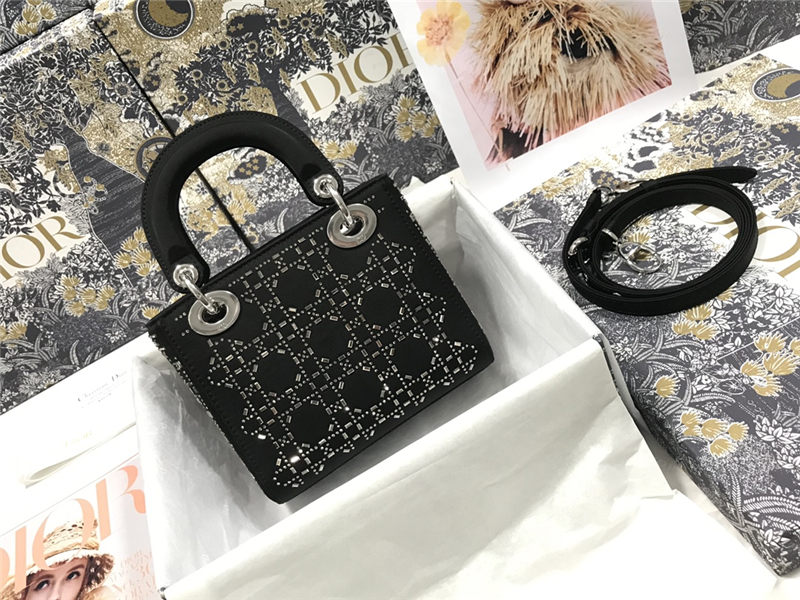 MINI LADY Dior BAG Strass Cannage Satin High