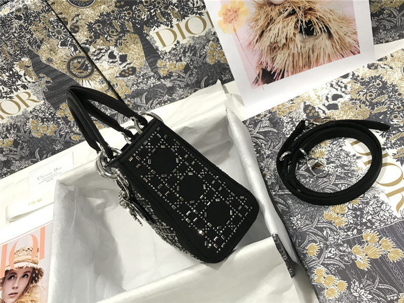 MINI LADY Dior BAG Strass Cannage Satin High