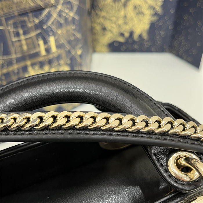 MINI LADY Dior BAG Cannage Lambskin Gold Metal Black High