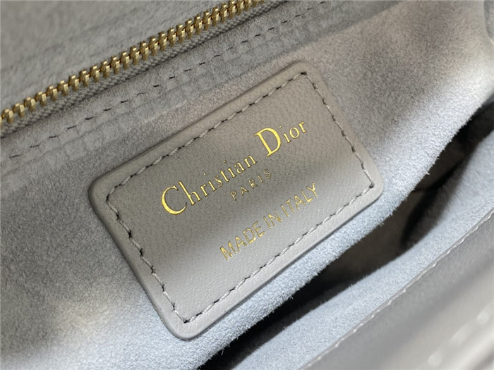 MINI LADY Dior BAG Cannage Lambskin Gold Metal Grey High