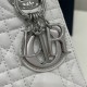 MINI LADY Dior BAG Cannage Lambskin Silver Metal White High