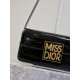 MISS DIOR FLAP BAG Patent Calfskin Black High