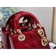 MINI LADY Dior BAG Patent Cannage Calfskin Red High