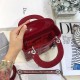 MINI LADY Dior BAG Patent Cannage Calfskin Silver Metal Red High