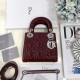 MINI LADY Dior BAG Patent Cannage Calfskin Silver Metal Burgundy High