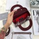 MINI LADY Dior BAG Patent Cannage Calfskin Silver Metal Burgundy High