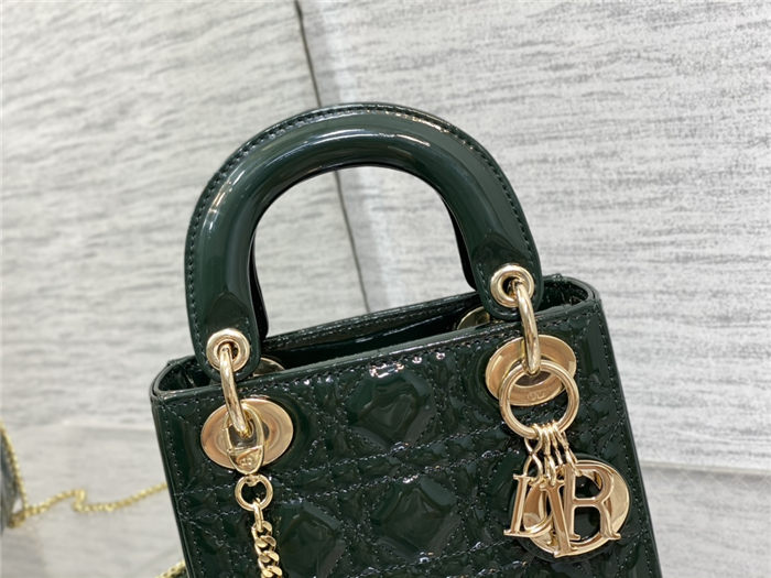 MINI LADY Dior BAG Patent Cannage Calfskin Olive High