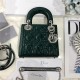 MINI LADY Dior BAG Patent Cannage Calfskin Silver Metal Olive High