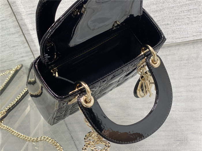 MINI LADY Dior BAG Patent Cannage Calfskin Black High