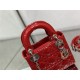 MINI LADY Dior BAG Patent Cannage Calfskin Silver Metal Cherry High