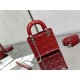 MINI LADY Dior BAG Patent Cannage Calfskin Silver Metal Cherry High